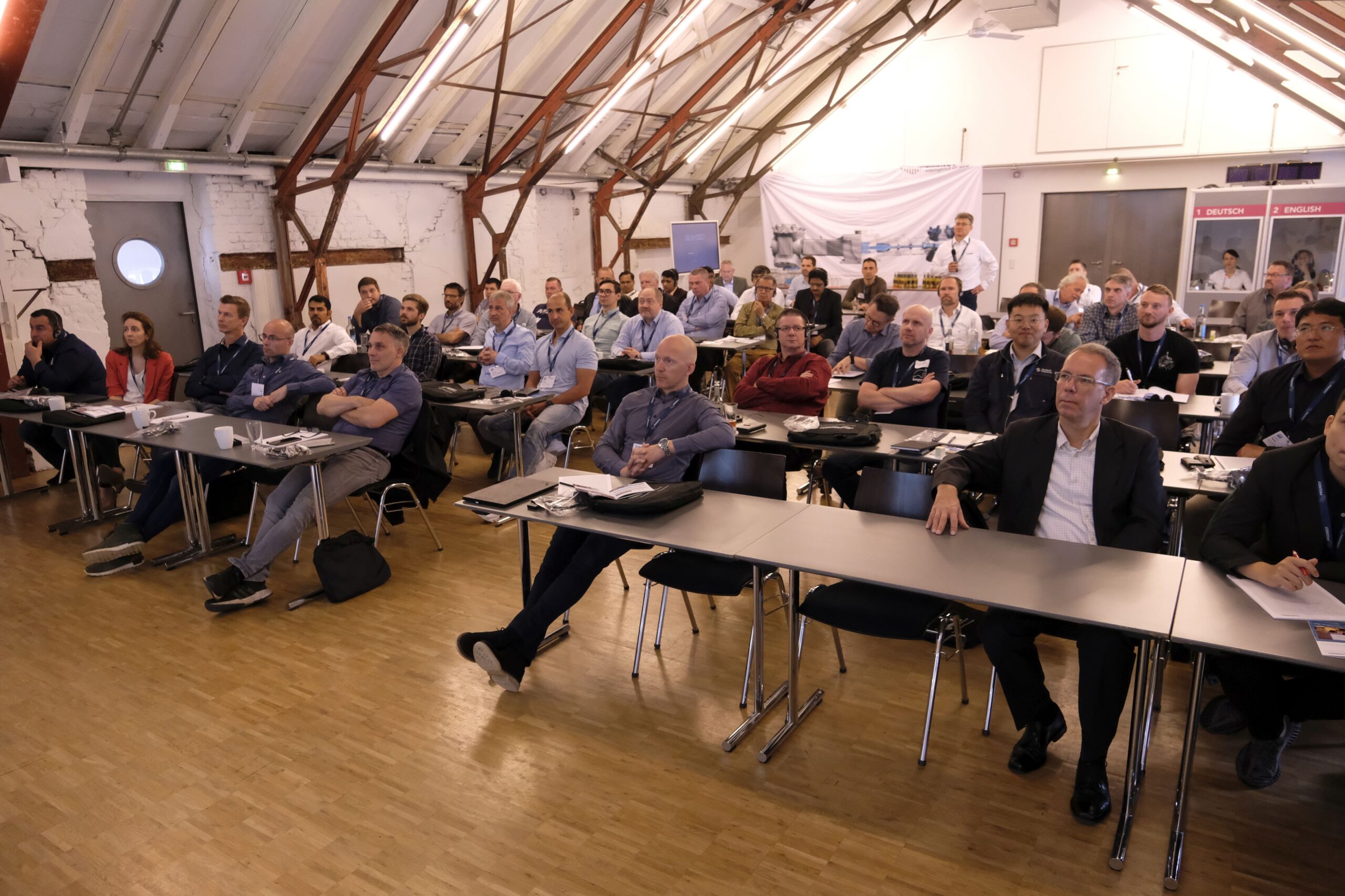 Meeting room with attendees